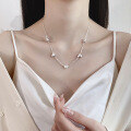 wholesale S925 Sterling Silver Plated Love Pendant Necklace, Small and Exquisite Korean Style Layering Collarbone Chain, Accessory Choker from Haifeng, Guangdong-0-1