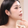 wholesale S925 Silver Freshwater Pearl Earrings for Women, Natural Pearls, Minimalist Ear Studs, Ins Style, Niche Design, Light Luxury Jewelry-0-1