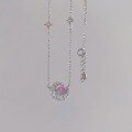 wholesale S925 Silver with Zirconia Minimalist Star and Moon Pendant Necklace for Women, Unique Design Layering Chain-0-0