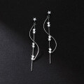 wholesale S925 silver Korean wave star tassel line earrings summer elegant women's earrings M01931-0-1