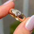 wholesale S925 Silver Heart-Shaped Moissanite Women's Ring, Popular Thick Band Ring, Fashionable-0-2