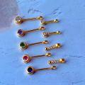 wholesale S925 Gold-Plated Colored Diamond Pendant DIY Bracelet Necklace Accessories Spacer Beads Pure Silver Handmade String Accessories Princess Clasp-0-1