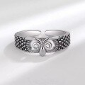 wholesale Metal Material: Sterling Silver 925 Adjustable Owl Ring Creative Open Toe Design Hip Hop Style Ins Trendy Accessory-0-1