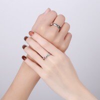 wholesale S925 Sterling Silver Phoenix Seeking Phoenix Matching Couple Rings, His and Hers, Light Luxury Niche Openable Ring for Girlfriend or Loved One-Phoenix Couple Ring/approximately 4.24g&gt;PR002263