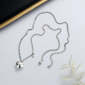 wholesale S925 Sterling Silver Minimalist Three-Dimensional Heart Necklace, Ins Korean-Japanese Style Niche Design Sense Collarbone Chain Women's Jewelry-0-2