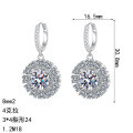 S925 Sterling Silver Moissanite Sunflower Earrings-0-3