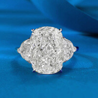 wholesale S925 Silver European & American New Style 9*13 White G Color High Carbon Diamond Cocktail Ring for Women, Perfect for Everyday Wear-R437 White G 5