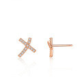 S925 Silver Cross Earrings Women's Simple Wedding Moissanite Gift-0-4