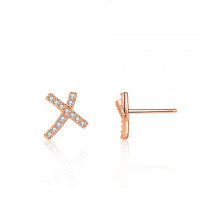 S925 Silver Cross Earrings Women's Simple Wedding Moissanite Gift-Set with moissanite  925 silver