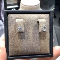 wholesale S925 Sterling Silver Light Luxury High-End Single Exposed Diamond Earrings with Jumping Solitaire High Carbon Diamond Ear Accessories, Small Design and Elegant Temperament-Silver 925 silver