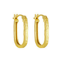 wholesale S925 Sterling Silver 817 Lava U-Shaped Ear Clasp Women Textured Minimalist Ins Style Niche Original Elegant Silver Earrings-18K Gold [Swimming] 925 Silver
