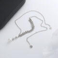 wholesale S925 Sterling Silver Wheat Freshwater Pearl Necklace Tassel Pendant Chain Bracelet Set Ins Fashion Light Luxury Jewelry-0-1