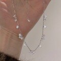 wholesale S925 Sterling Silver Sparkling Galaxy Dazzling Naked Diamond Starry Sky Necklace Ethereal Starfall Pendant Full Diamond Collarbone Chain-0-1