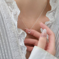 wholesale S925 Silver Fresh and Sweet Ins Style Niche Design Minimalist Hollow Circle Necklace Y01798-0-1