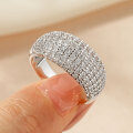 Metal Round Zirconia Women's Ring Fashion Light Luxury Sparkling Commuter Versatile Wholesale-0-0