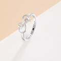 wholesale 925 Sterling Silver Double Heart Ring for Women,-0-0