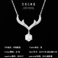 S925 Silver New Deer-themed Pendant Necklace with 1ct Moissanite for Valentine's Day-0-4