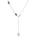 wholesale S925 Sterling Silver Retro Hip-Hop Punk Style Black Zircon Pattern Cross Pendant Necklace for Men-0-4