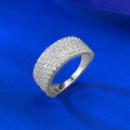 wholesale S925 Silver New Style Luxury Full Set White Half Diamond Row Ring European and American Trend Cross-Border Unisex-0-5