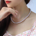 wholesale 18K Gold Japanese Akoya Natural Seawater Pearl Necklace, Tennyo Grade, Strong Luster, Round Bead Strand, Collarbone Chain-0-3