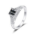 wholesale S925 Sterling Silver Wholesale Hot-selling Princess Cut 1/2 Carat Colored Moissanite Ring for Cross-border Trade-0-12