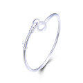 wholesale 990 Sterling Silver Minimalist Round Line Bracelet with Diamond Creative Personalized Key Opening Silver Bangle for Women Wholesale-0-4
