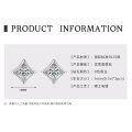 925 Sterling Silver Square Double Prong Single Stone D Color Moissanite Earrings-0-30
