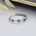 wholesale S925 Sterling Silver Chao Sheng Fashionable Colorful Heart Zircon Ring Ins Minimalist Style Designed Index Finger Ring for Women-0-3