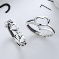 wholesale S925 Sterling Silver Simple Smooth Interwoven Heart Hollow Heart-shaped Cross Korean Dongdaemun High-end-0-0