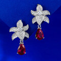 wholesale 925 Silver New Design 7*10mm Waterdrop Petal Earrings Elegant Fashion Ear Studs-0-5