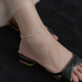 wholesale S925 Silver Polished Silver Bean Anklet Summer Minimalist Style Olive Bead Ankle Decoration S5623-0-0