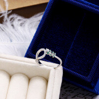 wholesale S925 Silver Summer New Leaf Ring for Women, Minimalist and Versatile, Custom Orders with Samples or Designs Welcome for Wholesale-Small Fresh Leaf Ring Size 15