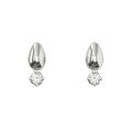 Sterling Silver Diamond Accent Smooth Teardrop Stud Earrings-0-6