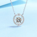 wholesale PT950-plated 925 sterling silver moissanite necklace for women, Valentine's Day gift, collarbone chain-0-0