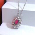 wholesale 925 Sterling Silver 2ct Simulated Ruby Women's Pigeon Blood Red High-Carbon Diamond PendantIns-0-3