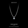 S925 Sterling Silver 05ct Moissanite Simple and Elegant Starry Necklace-0-5