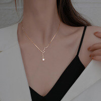 wholesale Sterling Silver S925 Women's Summer New Trendy Luxury Minimalist Star Tassel Choker Necklace-Copper platinum