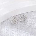 wholesale S925 Sterling Silver Snowflake Stud Earrings for Women, Minimalist and Unique Design, Elegant and Stylish, Hypoallergenic for Fresh Piercings, Sweet and Delicate Jewelry for Drop Shipping-0-2