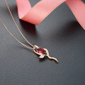 wholesale S925 silver tulip pendant women Korean style diamond inlay niche design high-end rose gold necklace jewelry wholesale-0-3