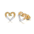 wholesale 14K gold-filled 925 sterling silver cross-border wholesale zircon heart-shaped snake earrings, niche silver jewelry-0-2