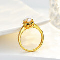 14K Gold Plated S925 Silver Ring with 1ct 65mm Moissanite-0-2
