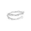 wholesale S925 Sterling Silver Minimalist Irregular Line Double-Layer Design Open Adjustable Ring for Women-0-4