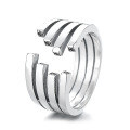 wholesale S925 Silver Fashion Korean Minimalist Cross-Border Multi-Line Simple Design Open Ring-0-4