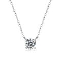 wholesale S925 Silver Icy Moissanite Four-Prong Pendant Necklace, Cross Collarbone Chain, New Eternal Love Style, Hot Selling in Cross-Border Live Streaming Wholesale-0-1