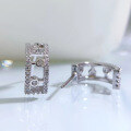wholesale 925 Silver Dewdrop Full Diamond Earrings for Women, Hollow Half-Hoop Vintage Style Earrings, Jewelry New Collection-0-3
