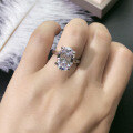 wholesale [S925 Sterling Silver Ring] French Audrey Hepburn Style Luxury 5-Carat Cocktail Ring for Women, Exaggerated Design-0-1