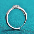 Sterling Silver Double-Layer Moissanite Ring, Women's Daily Versatile Gift-0-0
