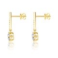 wholesale 14k Gold Light Luxury Round Lab-Grown Diamond Earrings with Natural Diamond Accents, 05 Carat Stud Earrings-0-1