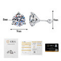 S925 Sterling Silver Moissanite Three-Prong Thread Earrings Wholesale-0-7
