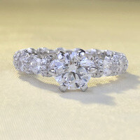 wholesale S925 Full Diamond Round Ring 1 Carat 65mm Cross-Border Luxury-R937 White Diamond>No.7